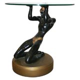 1940's Blackamoor Round Glass Top Table