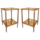 A pair of sofa end tables