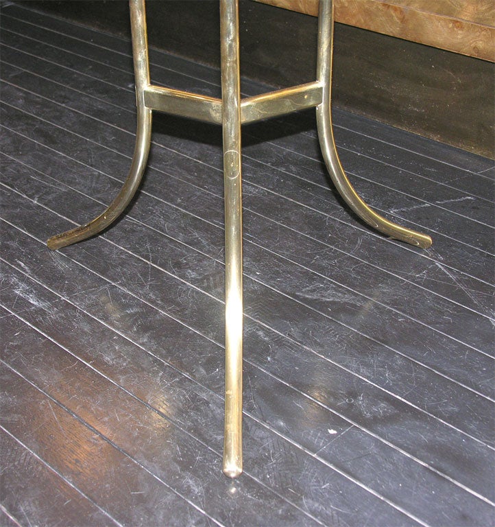 Table in Brass with Marble Top by Cedric Hartman