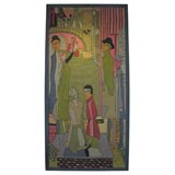 Vintage Crewel Work Tapestry Panel