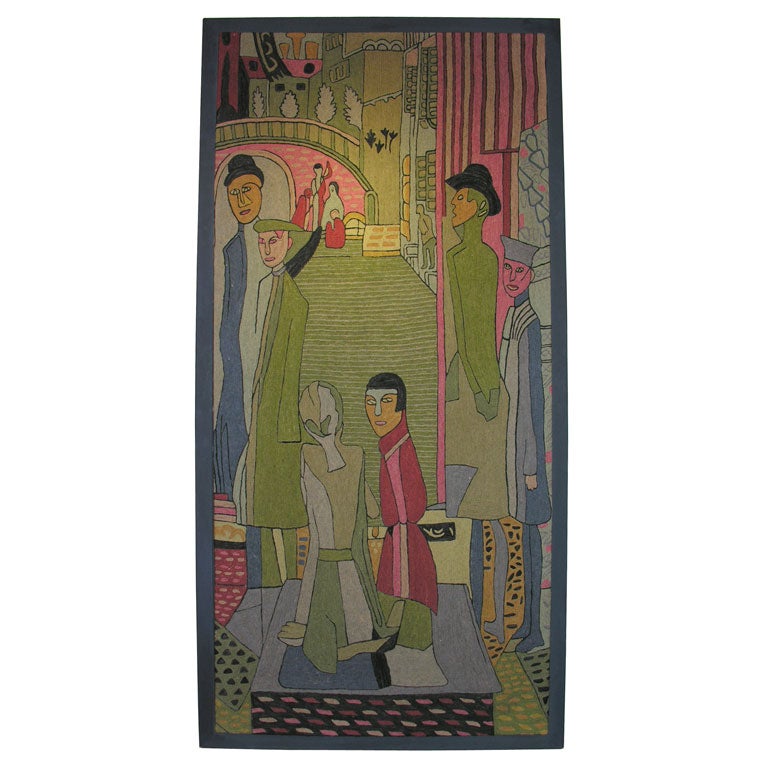 Crewel Work Tapestry Panel