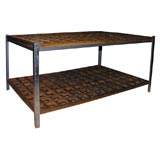 19th Century Teak Ship Flooring with Modern Base Coffeetable
