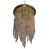 Small Glass Rod and Chain Ceiling Fixture