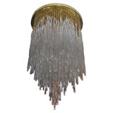 Vintage Ceiling Mounted Chain and Glass Chandelier