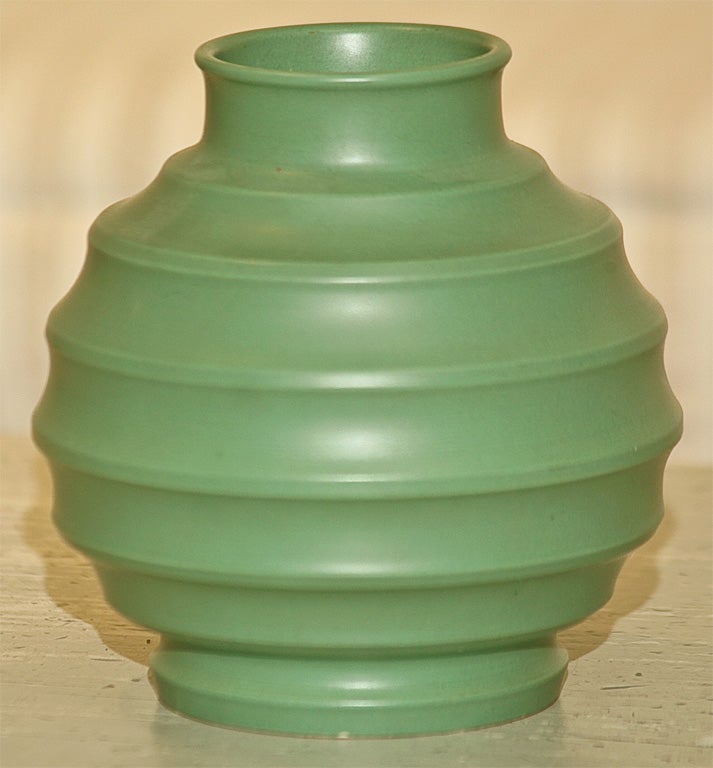 English Wedgwood Green Glaze Vase by Keith Murray
