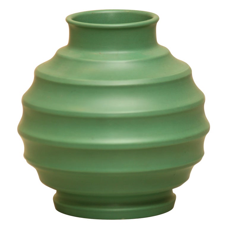 Wedgwood Green Glaze Vase by Keith Murray