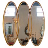 Vintage Large Giltwood Triple Oval Mirror