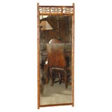 Antique Bamboo Parcel Gilt Mirror