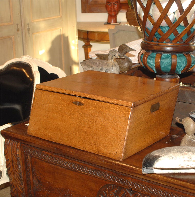 Antique Oak Coach Trunk