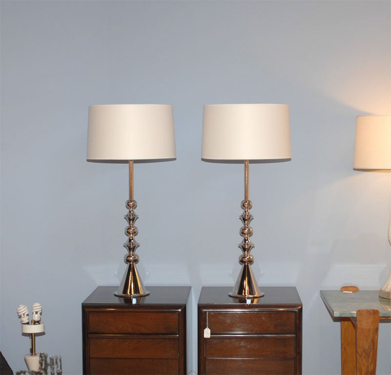 Pair of Stiffel Nickel Plated Lamps