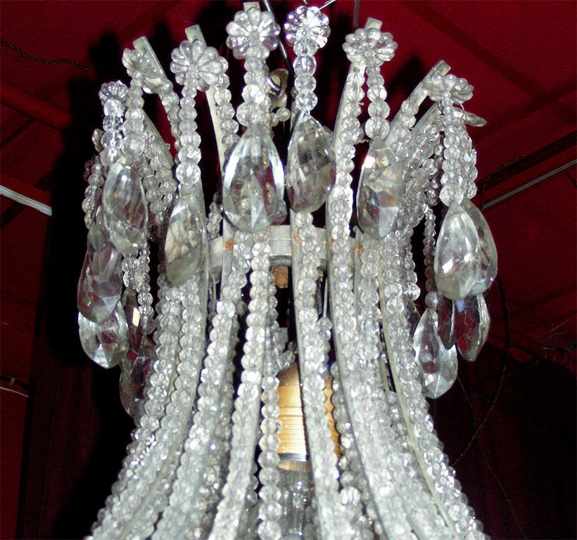 1910-1920 Alcove Crystal Chandelier For Sale 1