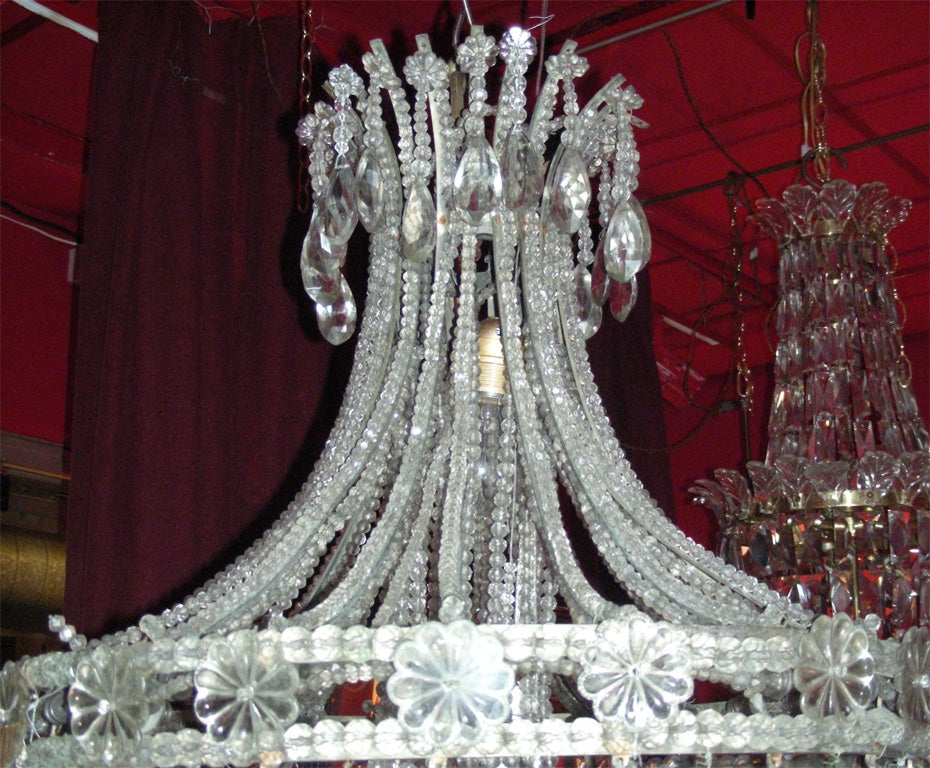 1910-1920 Alcove Crystal Chandelier For Sale 2