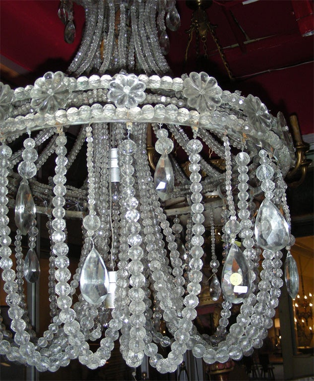1910-1920 Alcove Crystal Chandelier For Sale 4