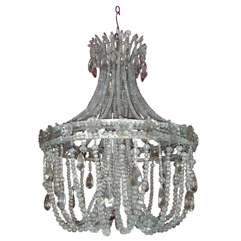 1910-1920 Alcove Crystal Chandelier For Sale