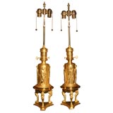 Gilded Bronze Oil Lamps