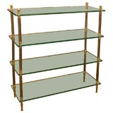 Glass , Steel and Brass Etagere