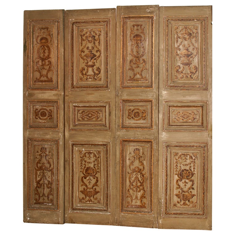 Four19th Century painted panels[Doors] For Sale