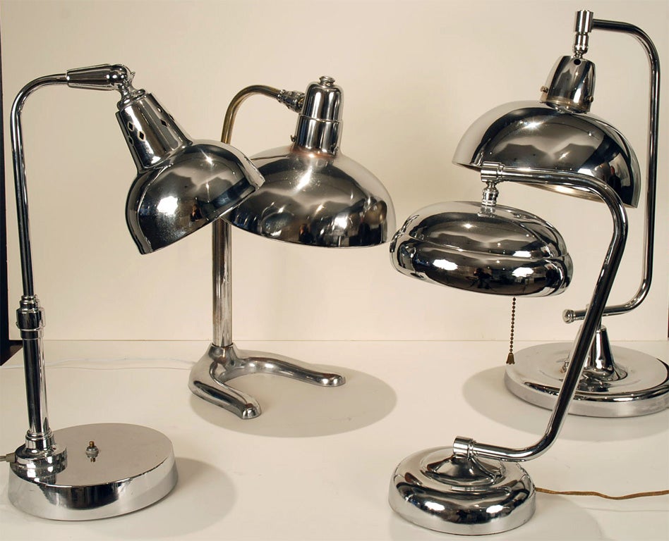 Four Period Chrome Table Lamps