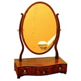 Antique English Regency shaving mirror. Mahogany.
