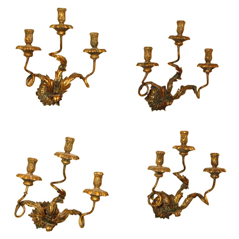 Antique French gilt iron sconces at 1stdibs
