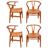 SET OF FOUR CHAIRS DESIGNED BY HANS WEGNER