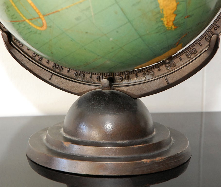20th Century Vintage Art Deco Terrestrial Globe For Sale