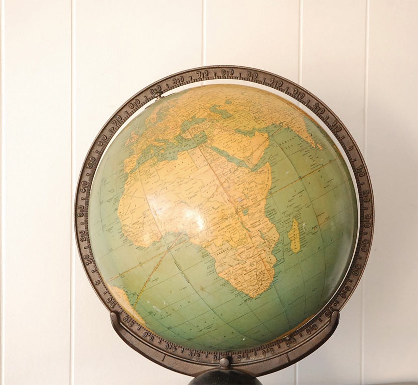 Vintage Art Deco Terrestrial Globe For Sale 1