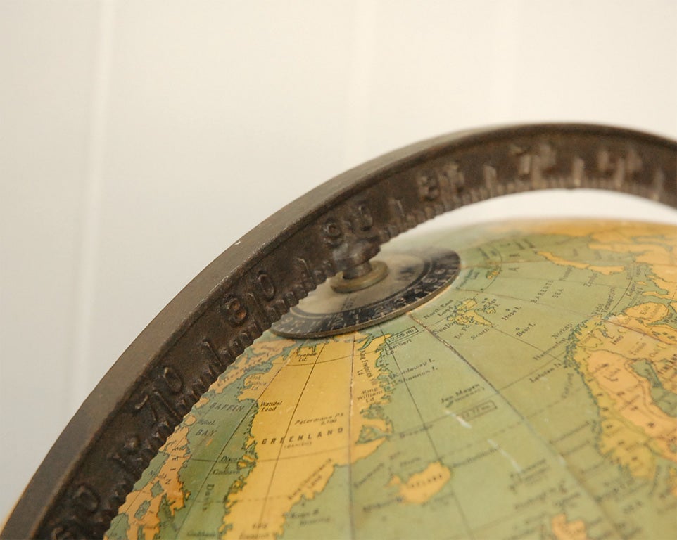 Vintage Art Deco Terrestrial Globe For Sale 2