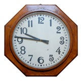 A German Solid Oak Case Clock with Hand Painted Face, Circa 1940