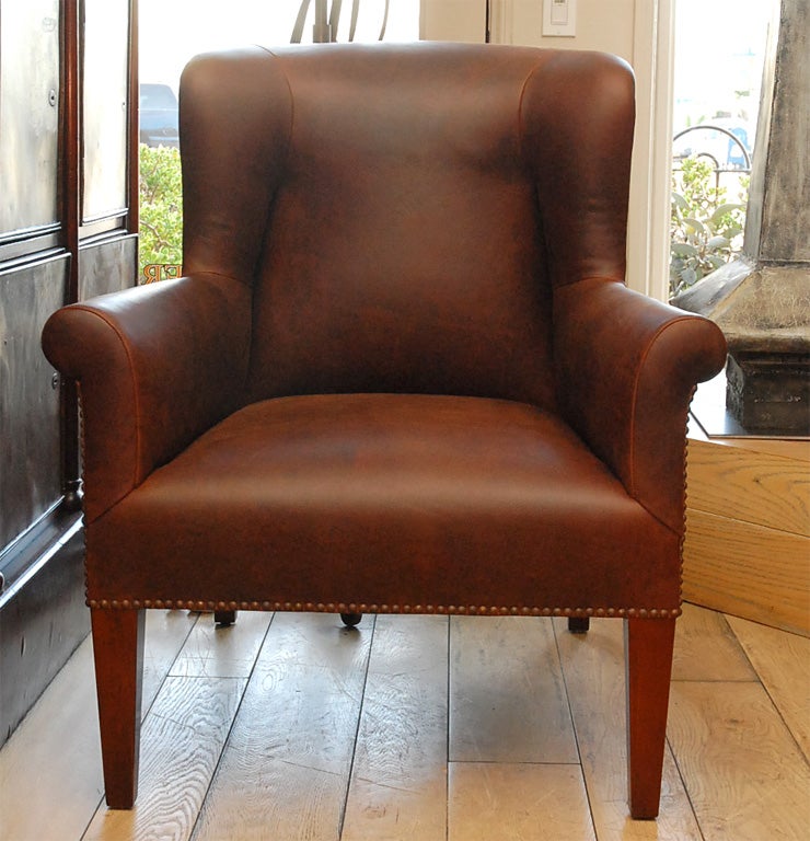 modern leather wingback chair