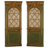 Early 19th Century French Painted Corner Cabinets