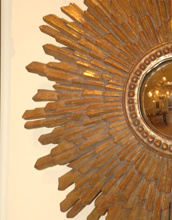 Contemporary Candace Barnes Now, Hand-Carved Gold Leaf Giltwood Mirror