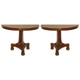 Pair of Early 19th Century William IV Mahogany Demi-lunes