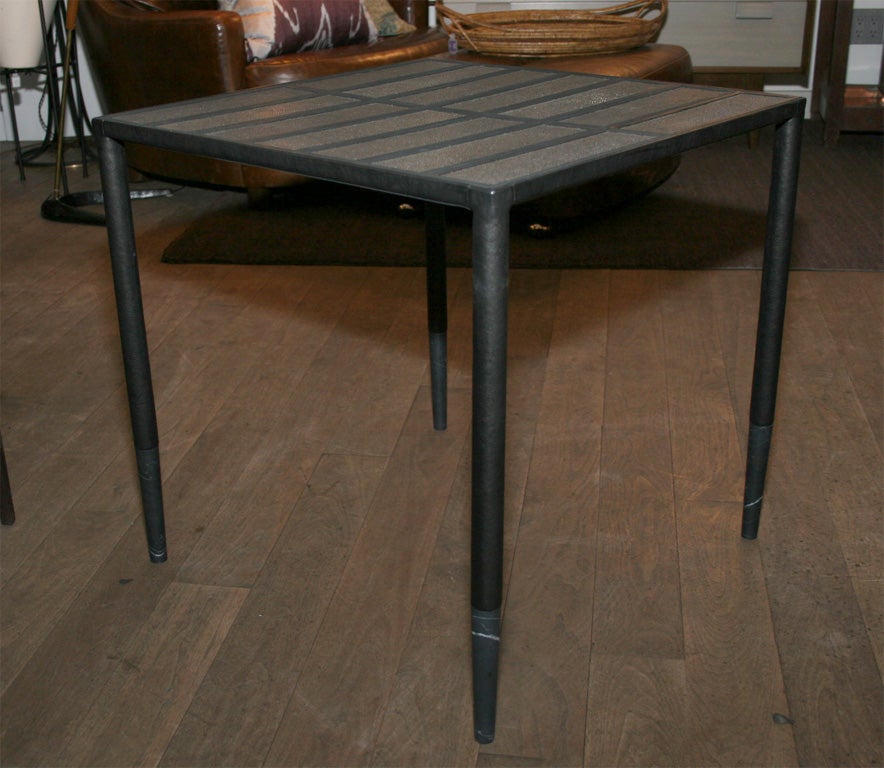 Leather and Shagreen Side Table