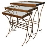 Vintage Brass Nesting Tables