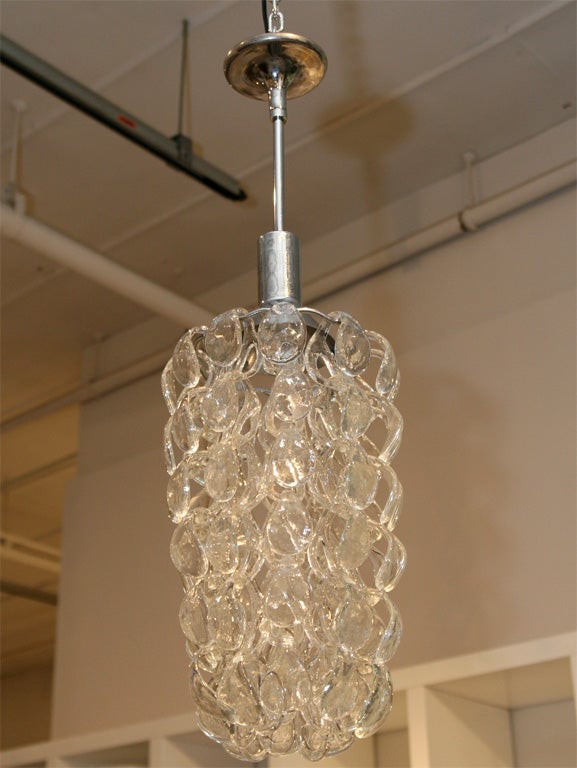 Italian Glass Chain Link Ceiling Light For Sale