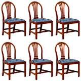 Antique Set of 6 Hepplewhite Mahogany Dining Chairs, c.1790