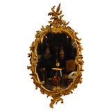 19th century Oval Rococo Style Gilt Mirror