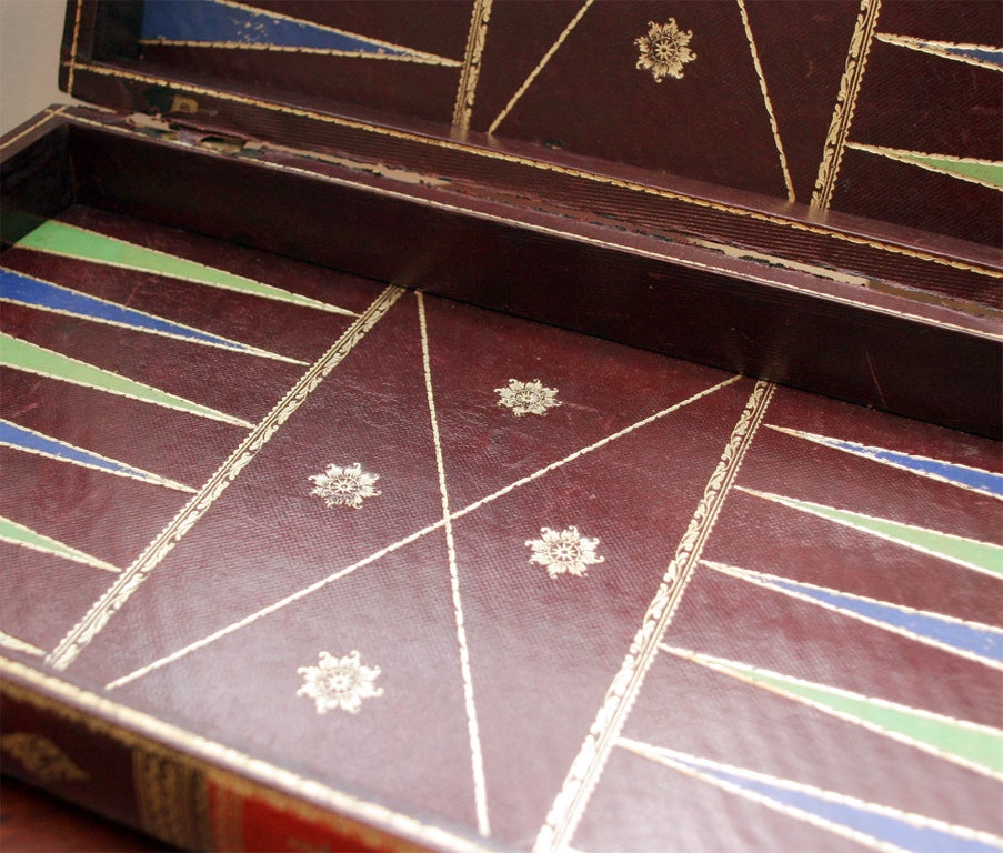 Vintage Backgammon Leather Book Board 1