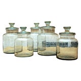 Vintage Depression Glass Jars with Lids
