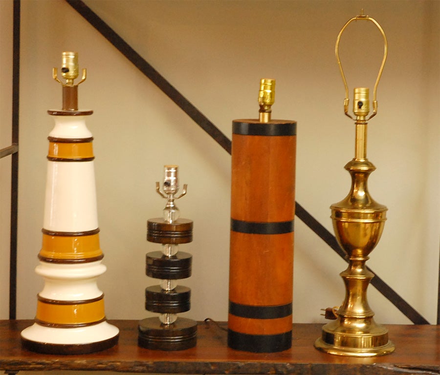Various single lamps sans shades