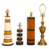 Various single lamps sans shades