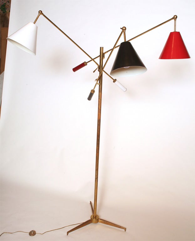 Italian Early Arredoluce Triennale Floor Lamp For Sale