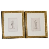 Pair of Fine Ink & Wash Drawings by John Abbott White1763-1851