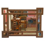 Tramp Art Frame with Mirrors