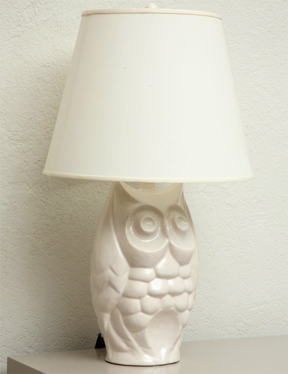 Whimsical Pair of 70's Owl Lamps