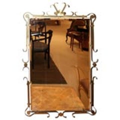 French Curled Brass Mirror 10