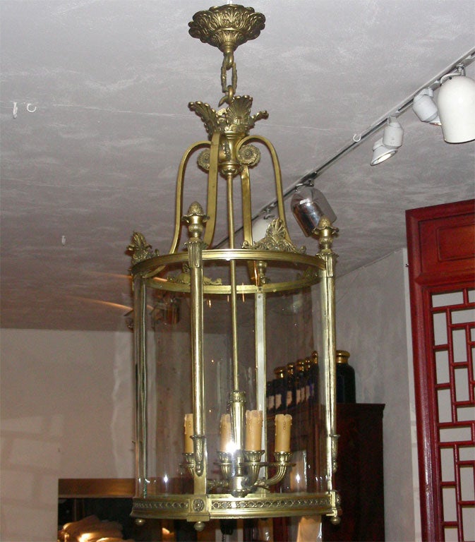 French Neo-Classical Large Bronze Lantern