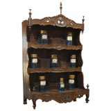 19th Century French walnut etagere with spindles