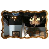 1940's Italian Gilded Carved Wood and Gesso Mirror